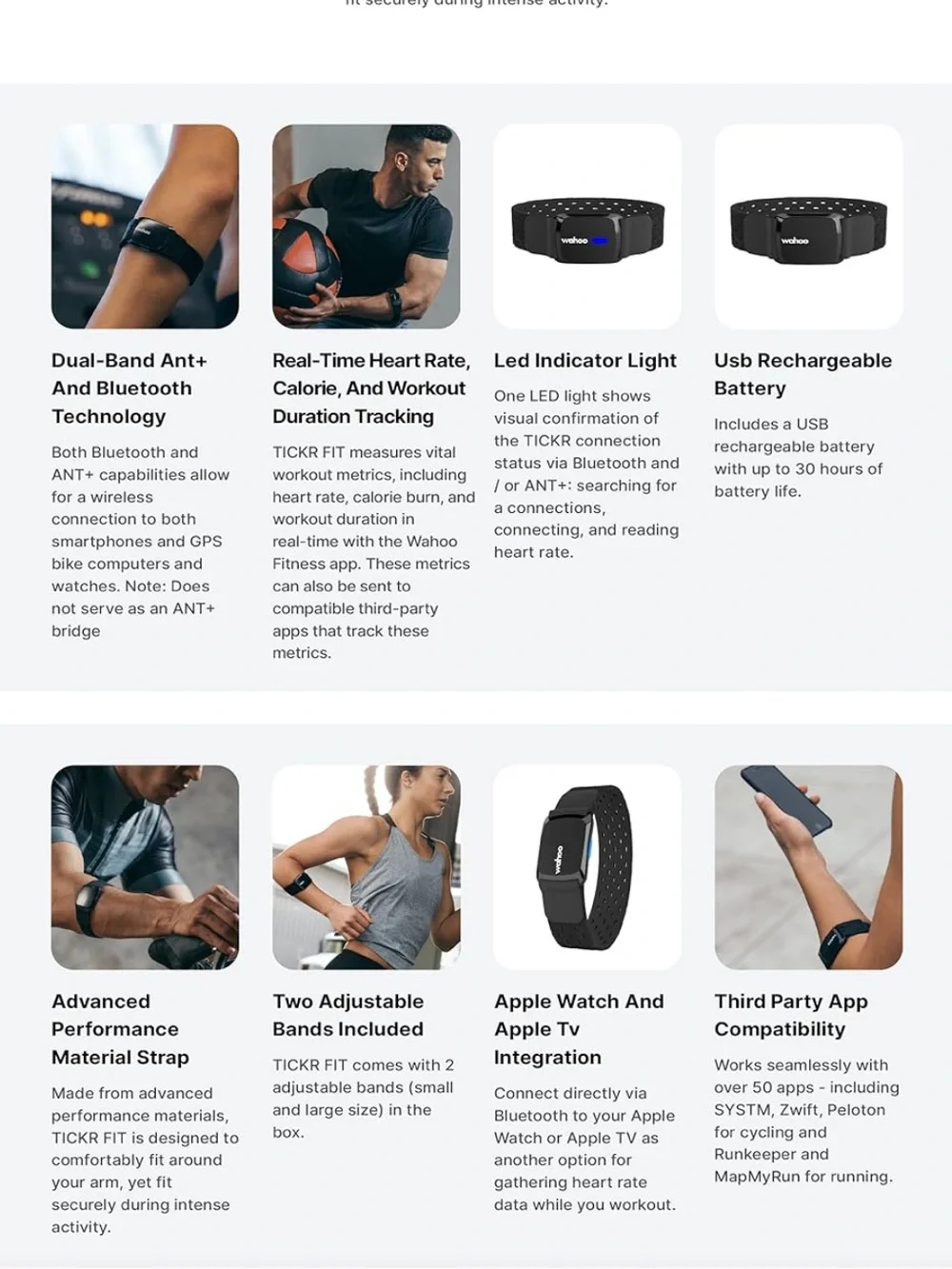 WAHOO TICKR Heart Rate Armband - Black